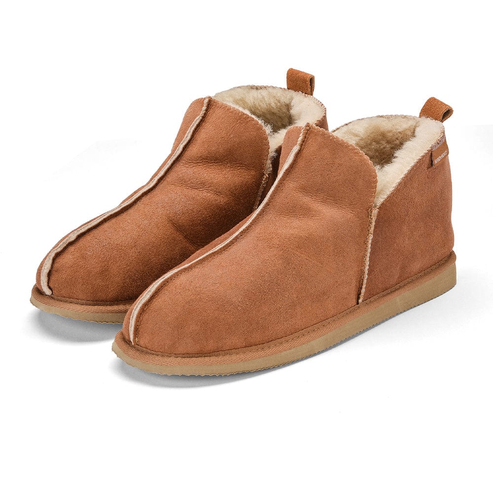 Anton Mens Sheepskin Bootie Slippers Antique Cognac 