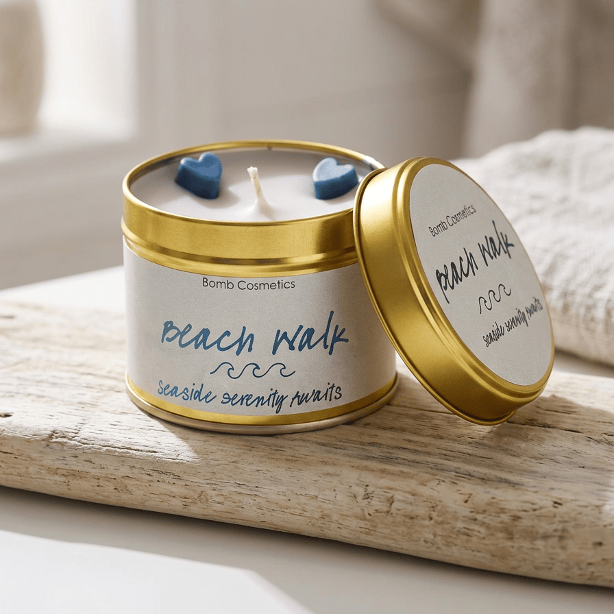 Beach walk scented candle, bomb cosmetics, gift for her