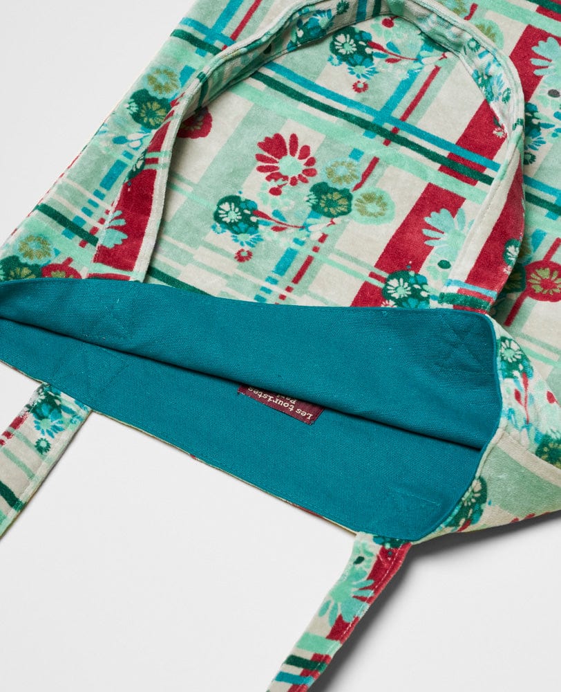 Large Velvet Tote Bag, Dundee Sage