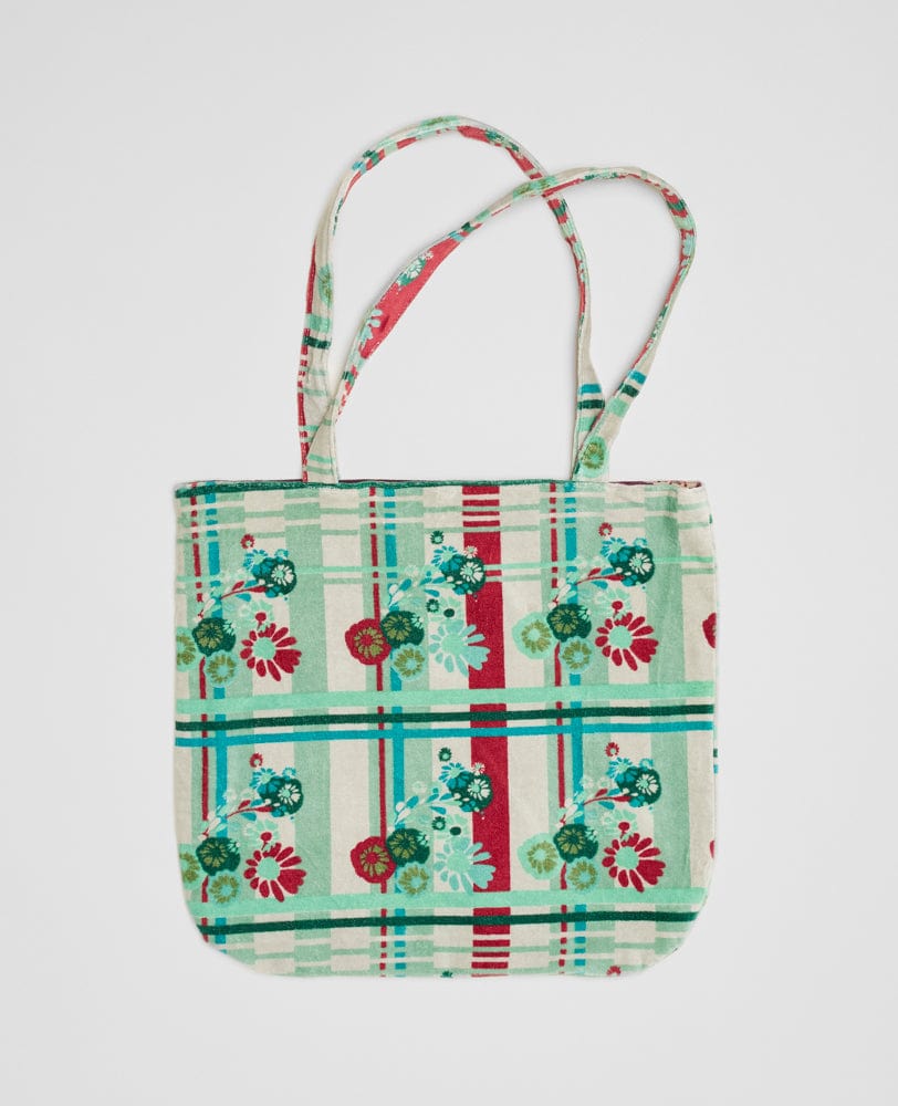 Large Velvet Tote Bag, Dundee Sage