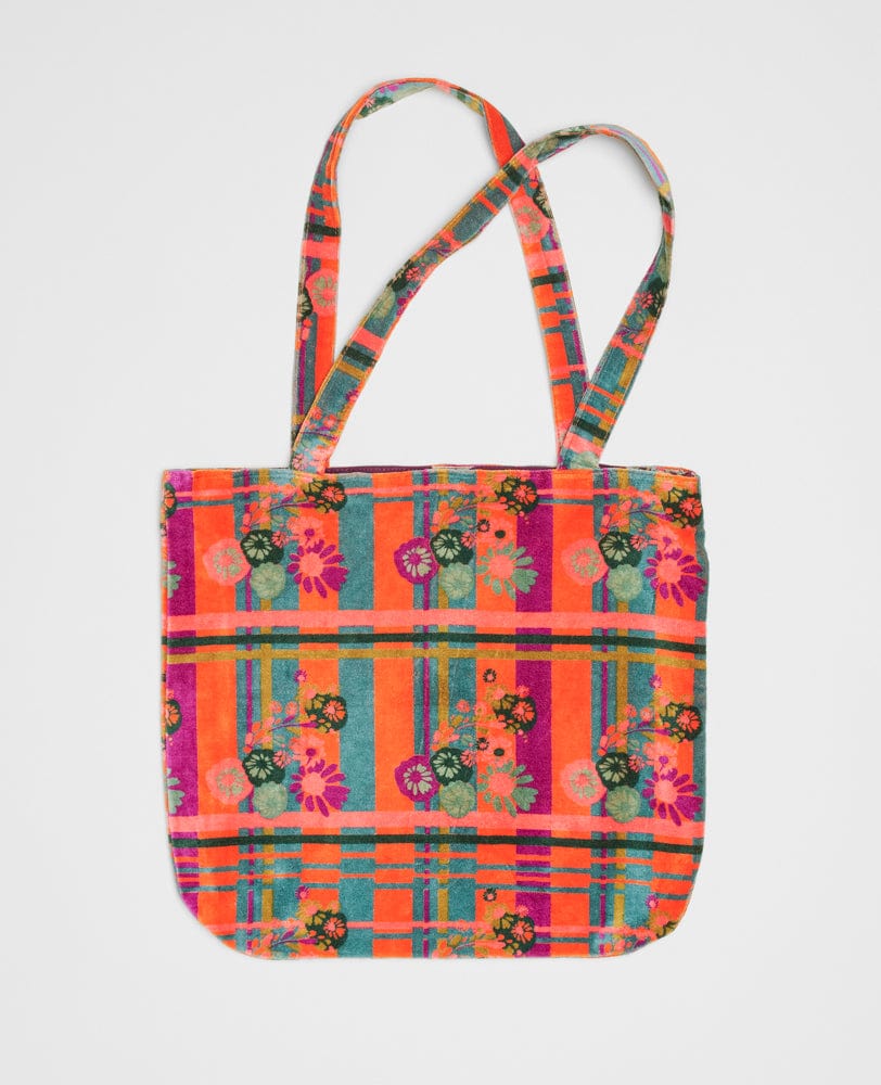Large Velvet Tote Bag, Dundee Orange