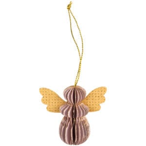 Set of 6 Dusky Pink Honeycomb Mini Angels