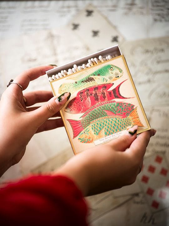 Square Luxury Match Box Fish