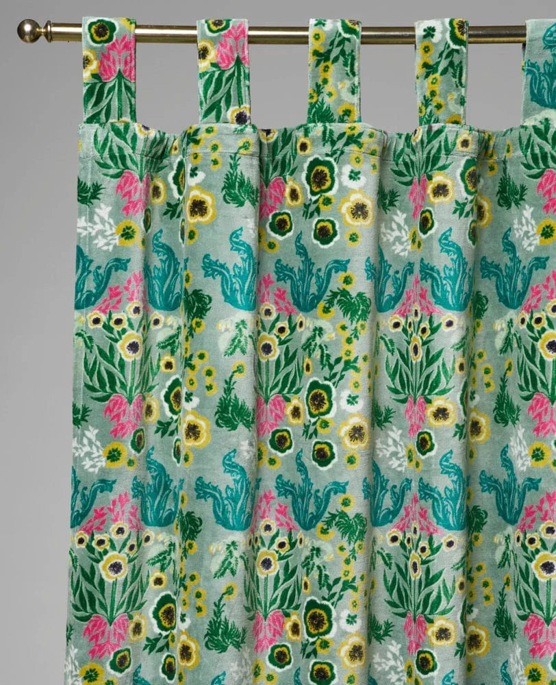 Velvet Curtain Panel 260x110cm, Swainston Green