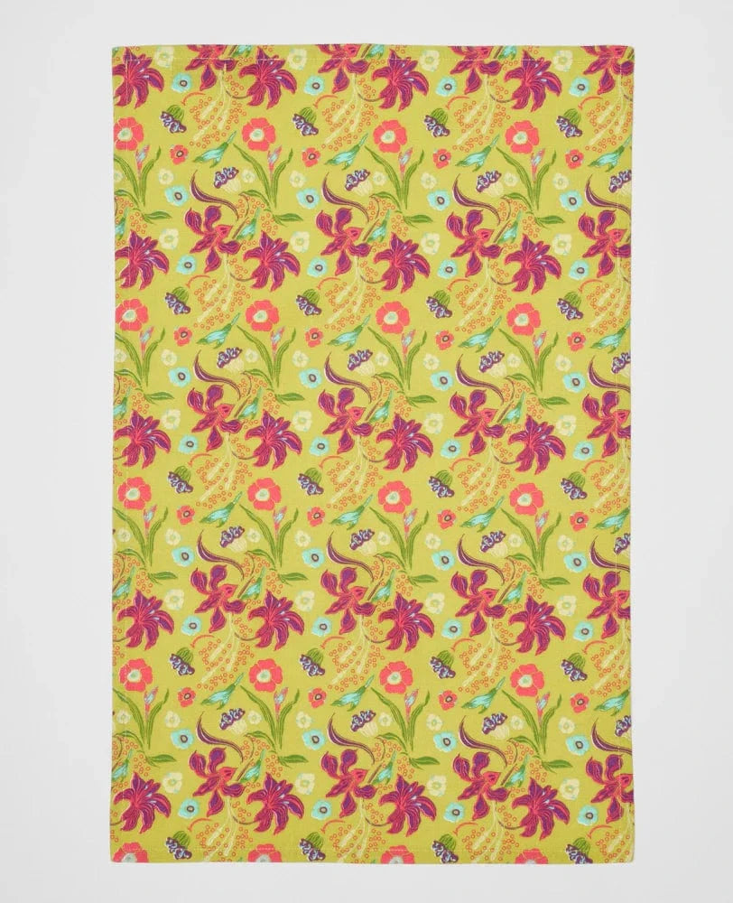 Organic Cotton Tea Towel, Iris Gold