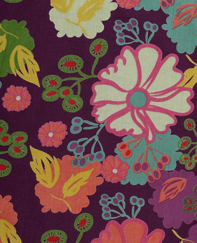 Long Cotton Dressing Gown, Cosmos Fig