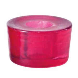 Stubby Glass Candleholder Berry Red