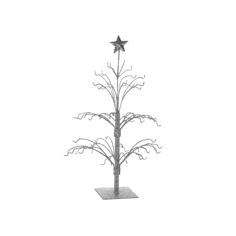 Silver Glitter Metal Tree Small