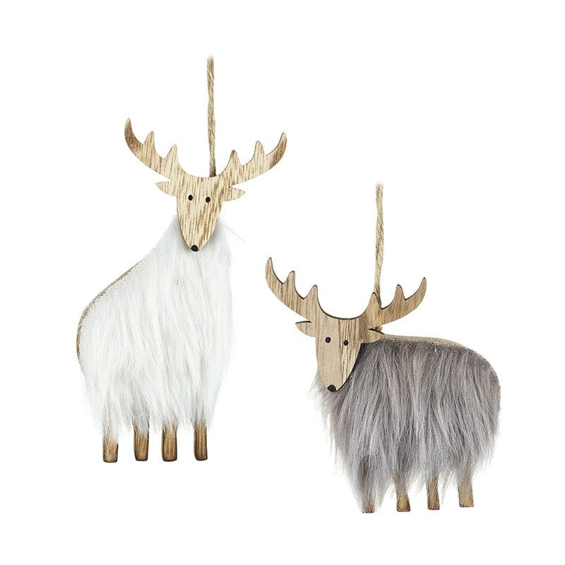 Hanging Fluffy Reindeer Decoration