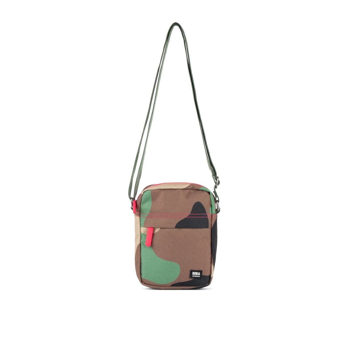 Bond Vintage Camo Recycled Canvas Crossbody Bag in by Roka London