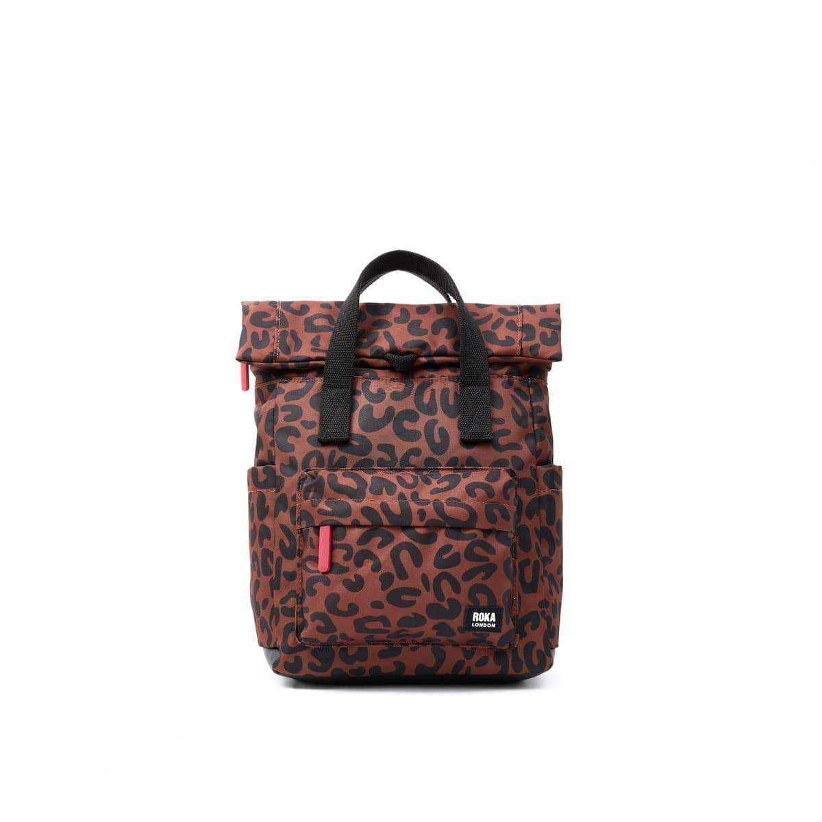 Roka Canfield B Scarlet Leopard Sustainable Canvas Rucksack Small