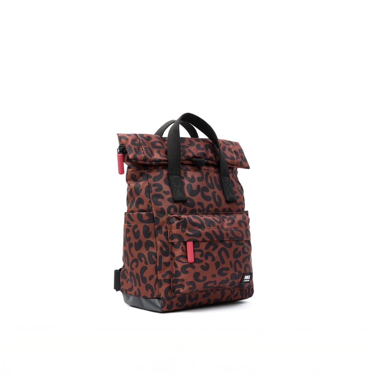 Roka Canfield B Scarlet Leopard Sustainable Canvas Rucksack Small