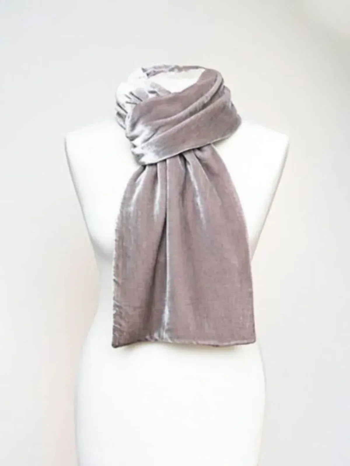 Luxury Silk Velvet Double Sided Scarf Old Rose
