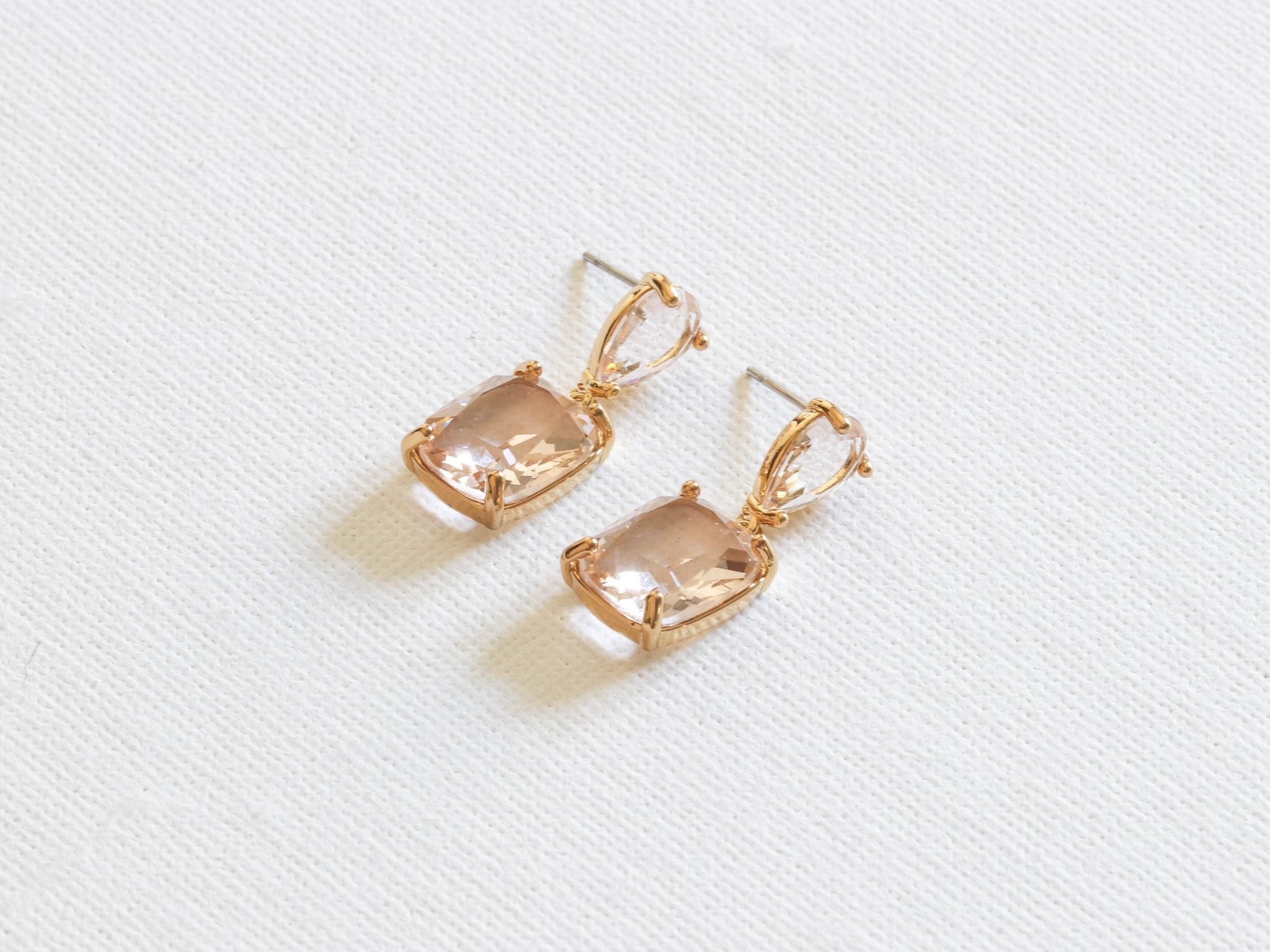Big Metal Anais Allure Stone Cut Luxe Earrings, Pink