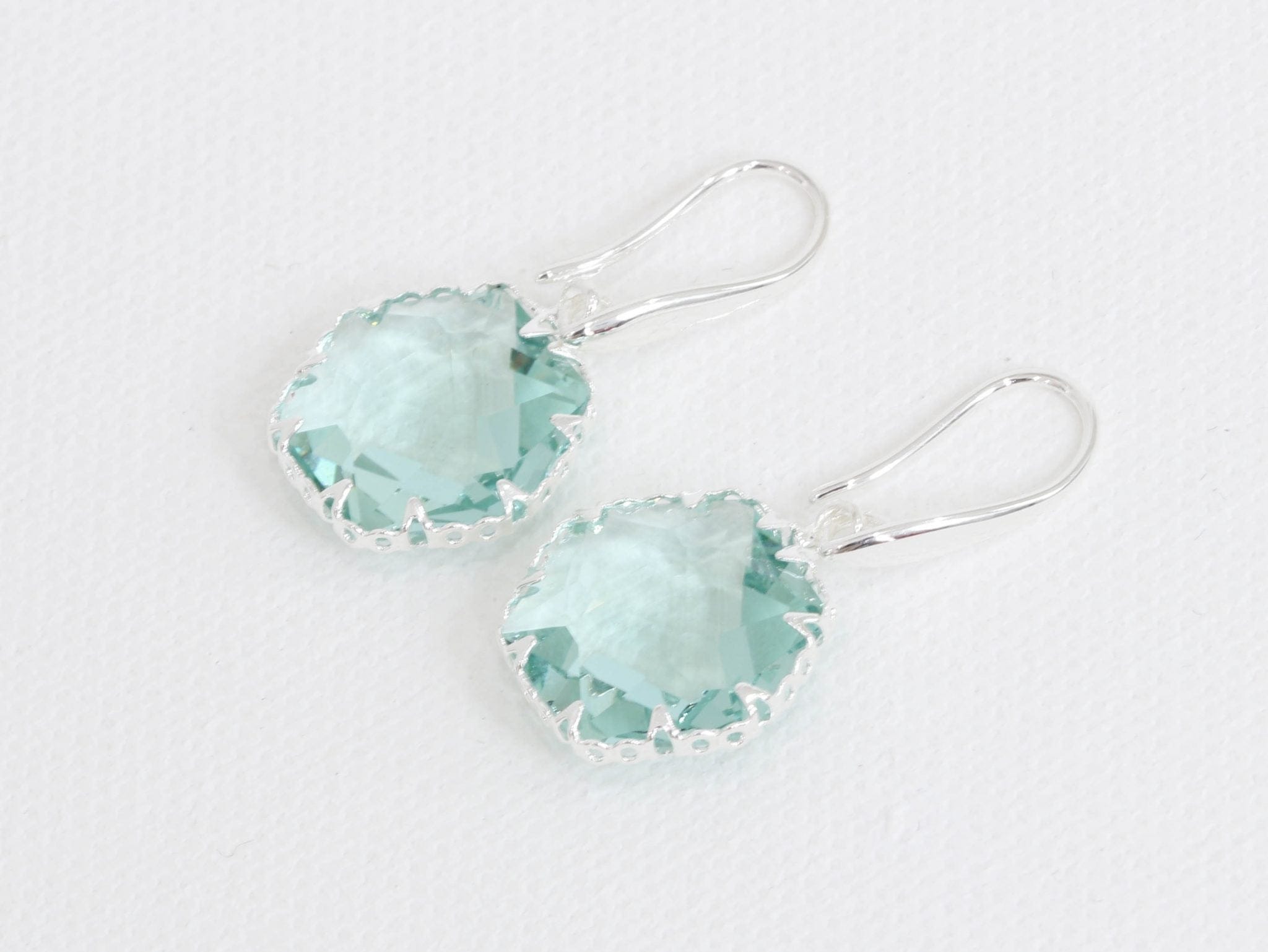 Big Metal Camilla Crystal Hexagon Earrings, Green