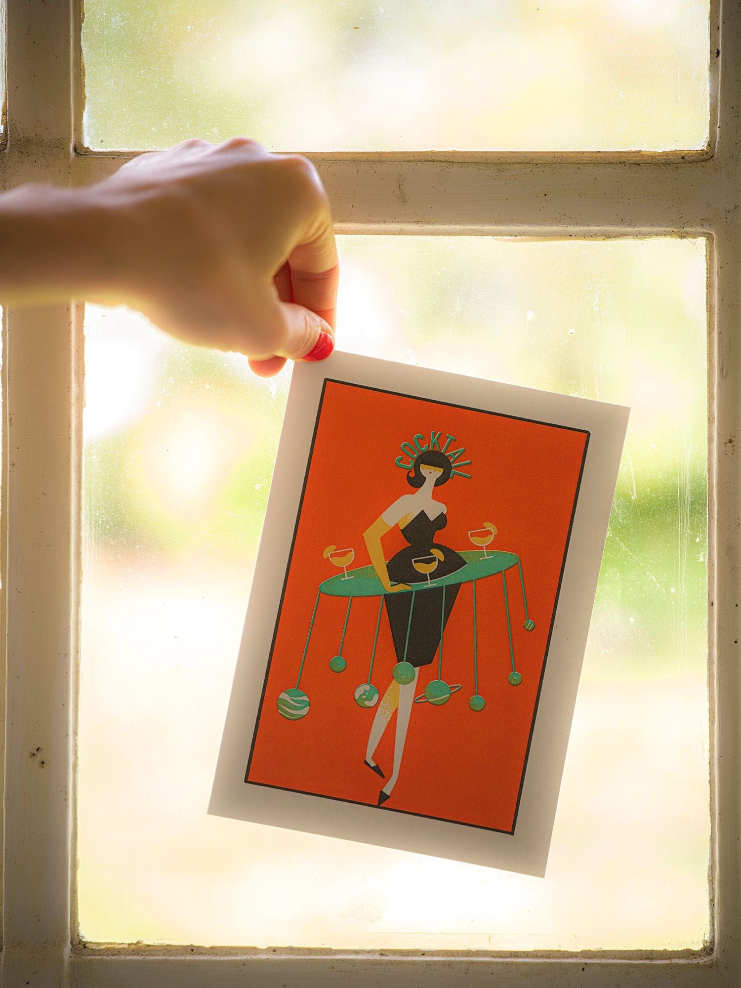 Letterpress Card Cosmic Cocktail