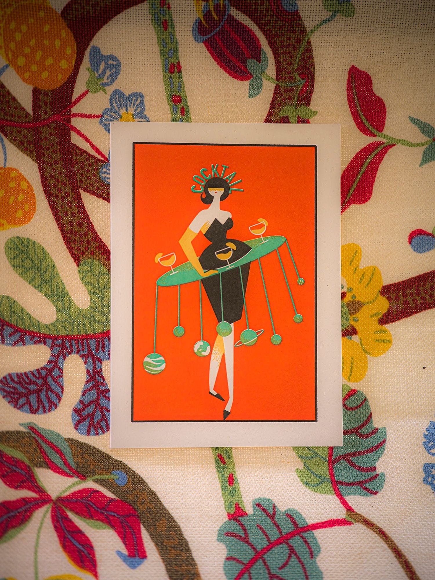 Letterpress Card Cosmic Cocktail