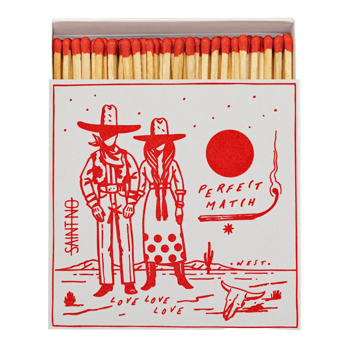 Square Luxury Match Box Cowboy Perfect Match