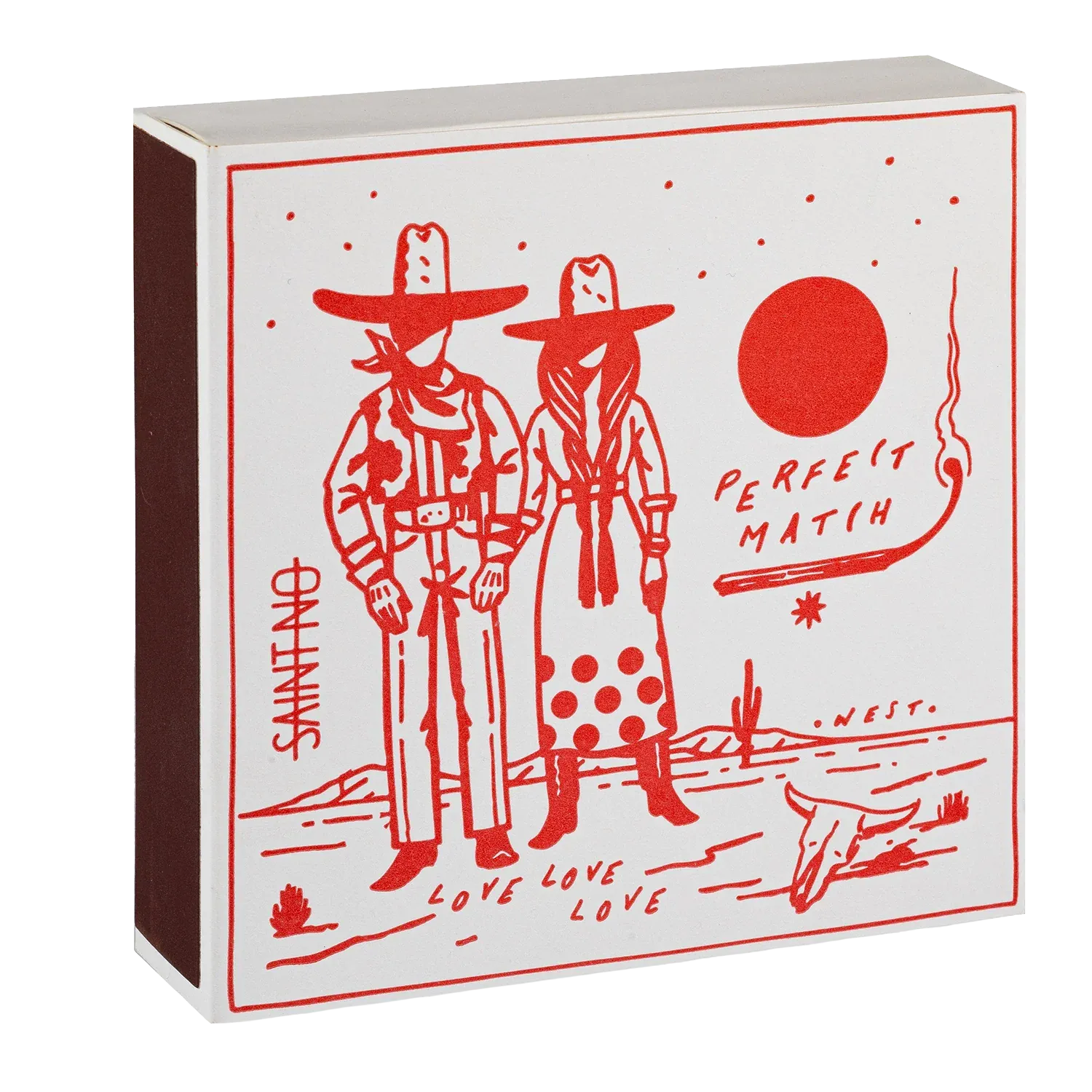 Square Luxury Match Box Cowboy Perfect Match