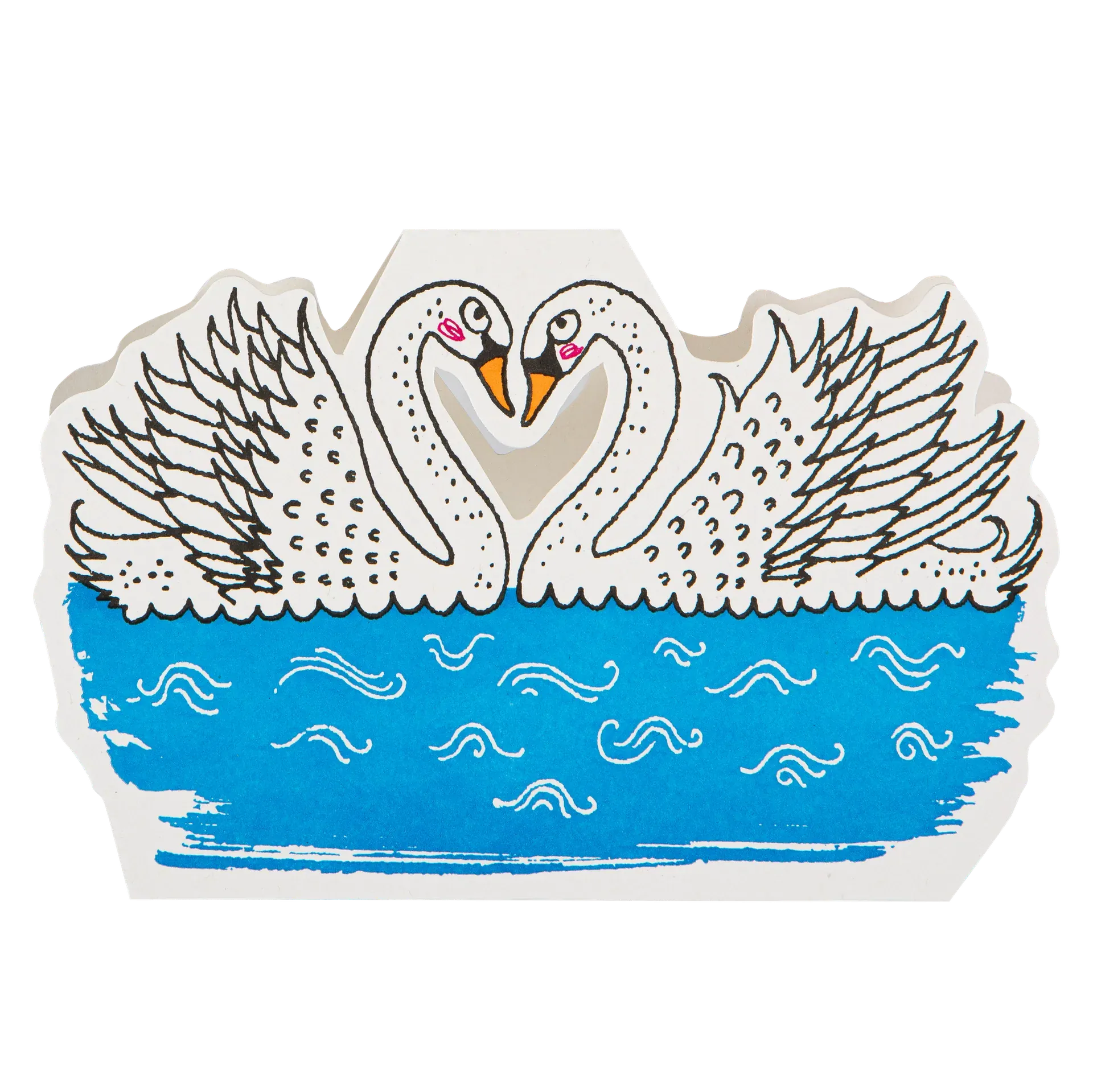 Cut-Out Card Two Swans