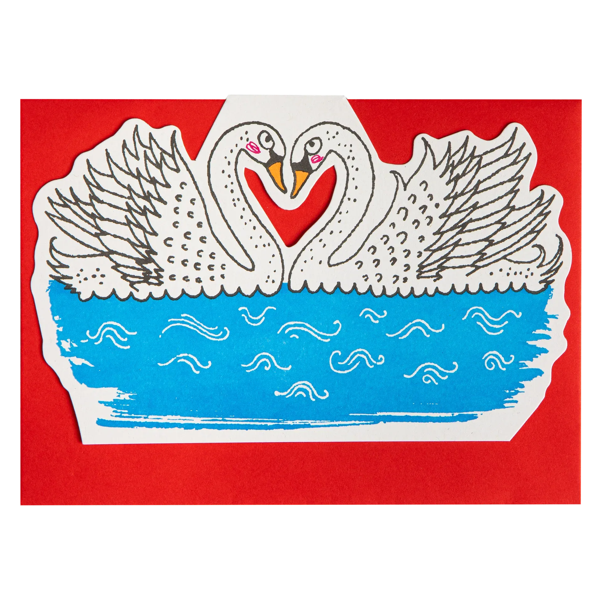 Cut-Out Card Two Swans