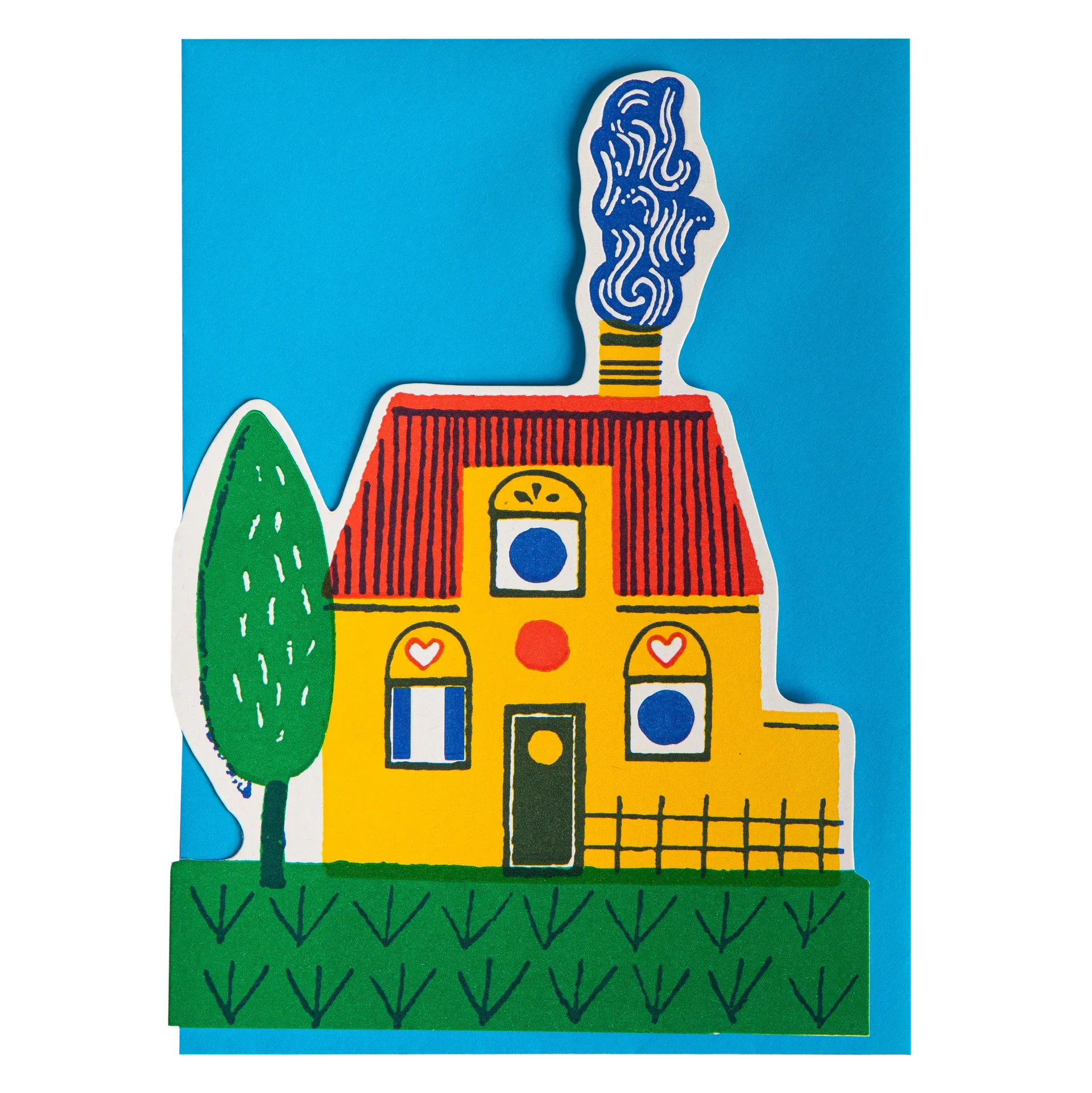 Cut-Out Card Yellow Home