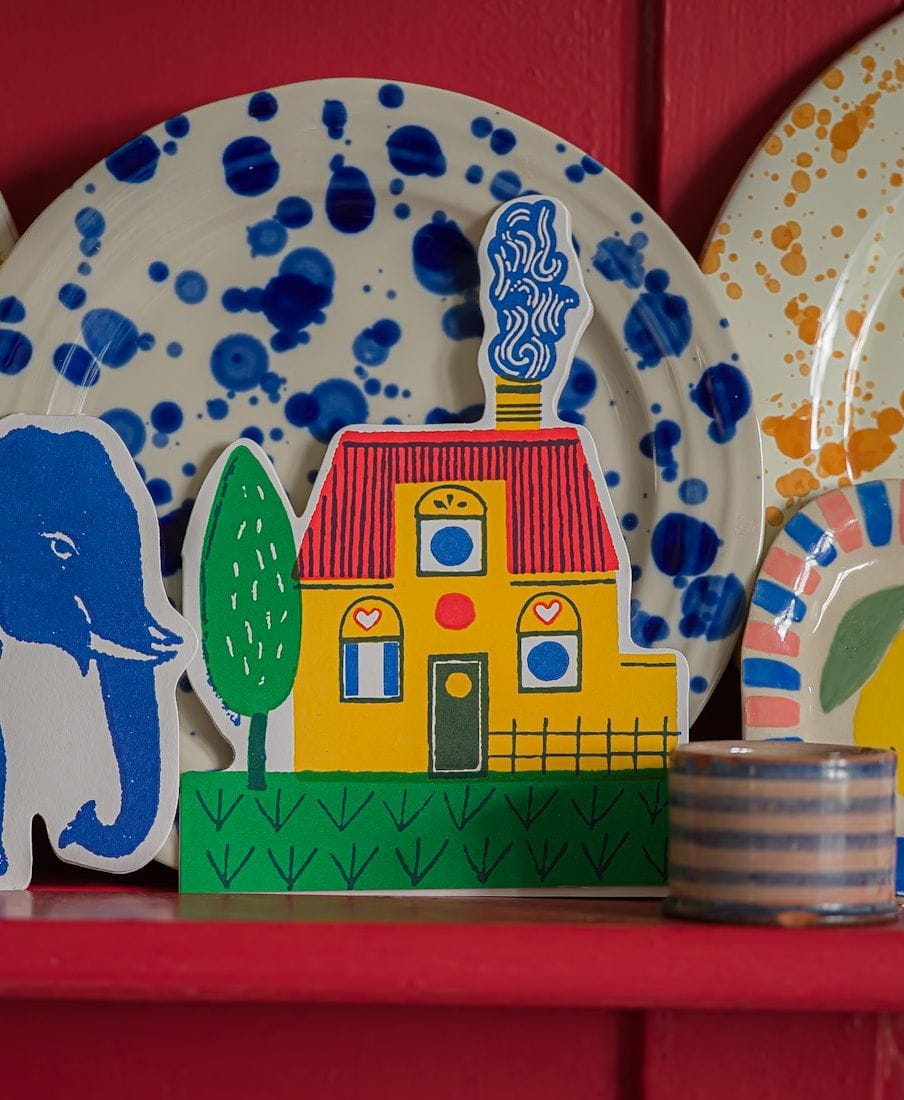 Cut-Out Card Yellow Home