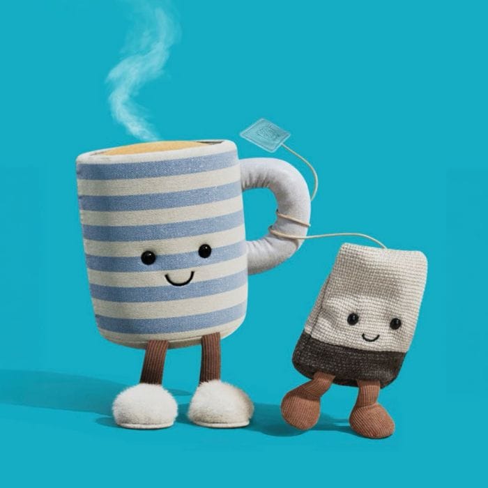 Jellycat Amuseables Rosie Lea Mug of Tea and Steepy Tea Bag