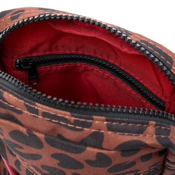 Bond Scarlet Leopard Recycled Canvas Crossbody Bag in by Roka London