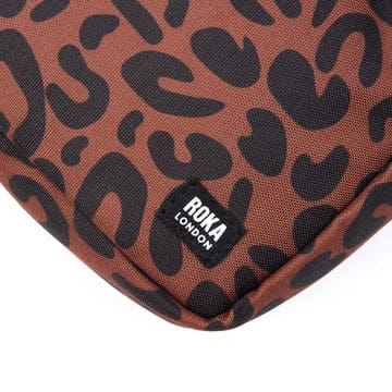 Bond Scarlet Leopard Recycled Canvas Crossbody Bag in by Roka London