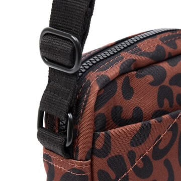 Bond Scarlet Leopard Recycled Canvas Crossbody Bag in by Roka London