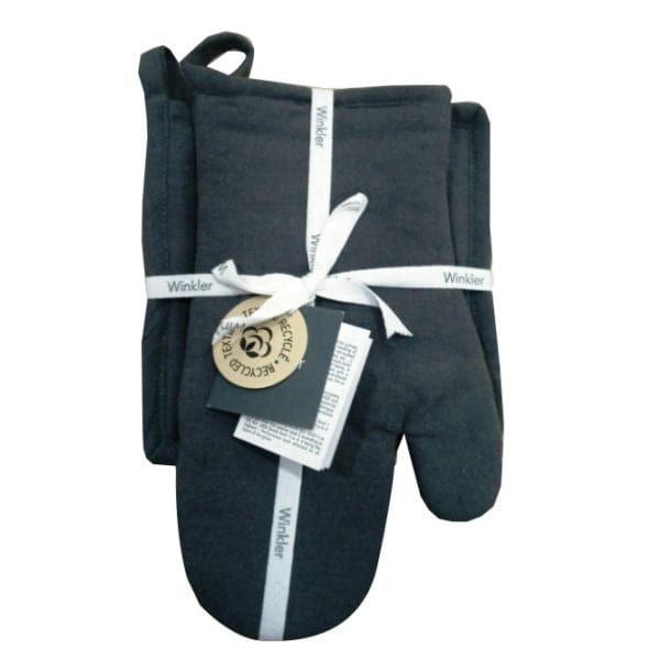Jona Recycled Cotton Oven Glove + Potholder Set, Shadow