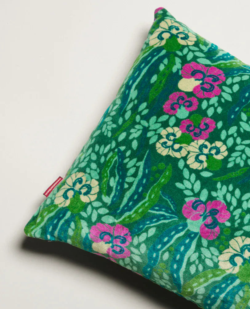 Allegria Green Rectangular Velvet Cushion 55x35cm