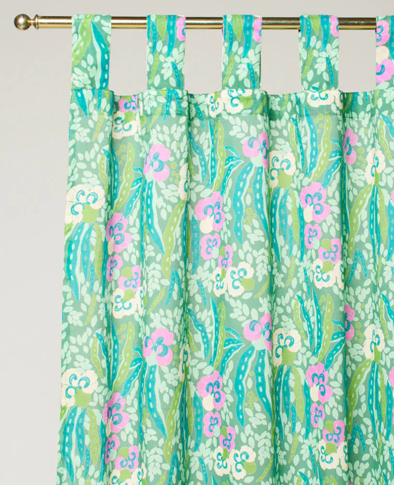 Cotton Voile Curtain Panel 260x110cm, Allegria Green
