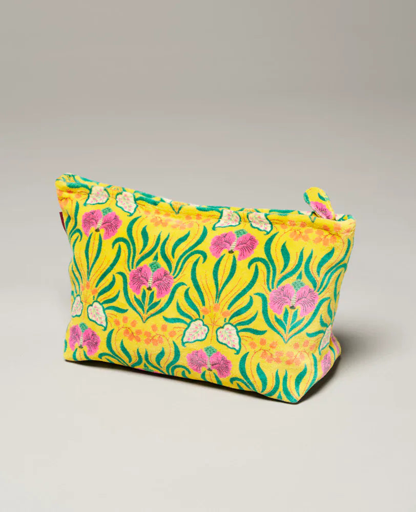 Large Velvet Washbag Muguet Yellow