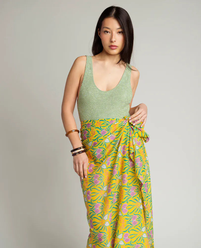 Cotton Scarf/Sarong 180x110cm Muguet Yellow