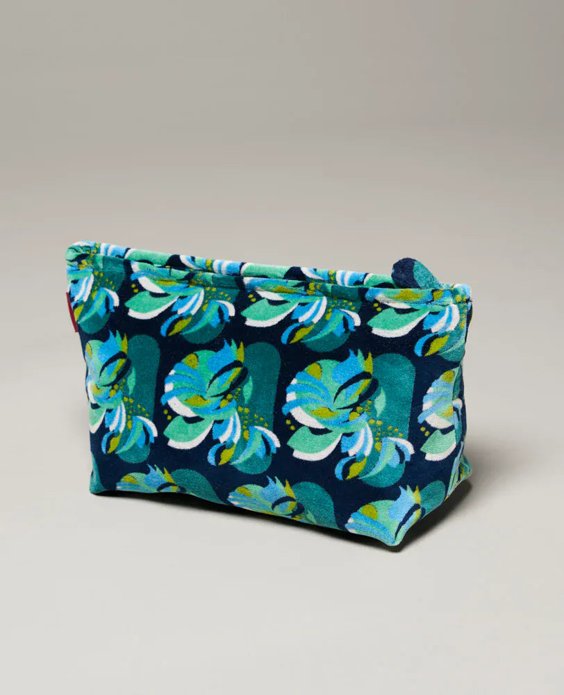 Large Velvet Washbag Split Navy