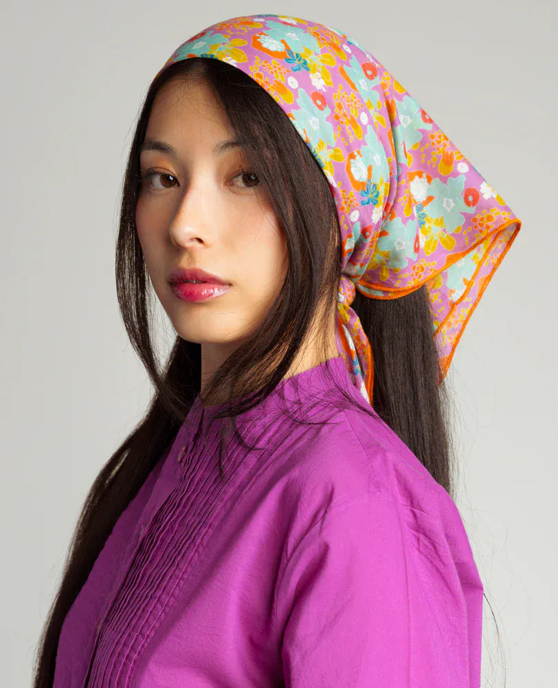 Lucie Square Cotton Scarf 65x65cm Mackintosh Purple