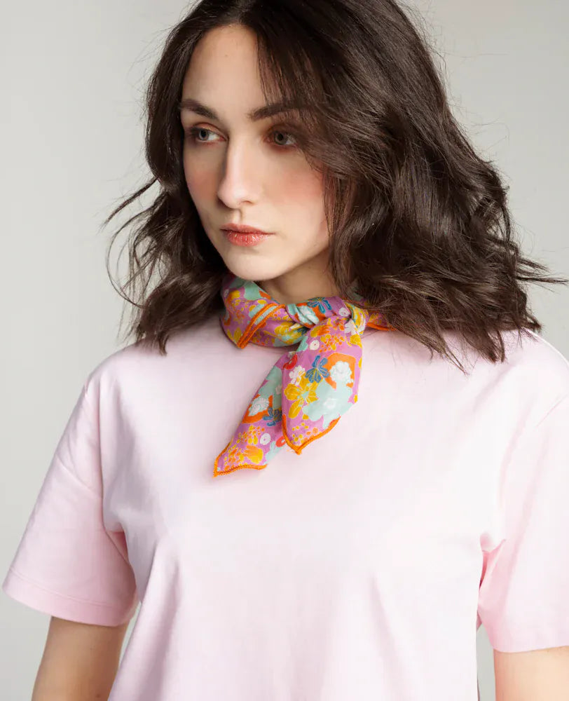 Lucie Square Cotton Scarf 65x65cm Mackintosh Purple