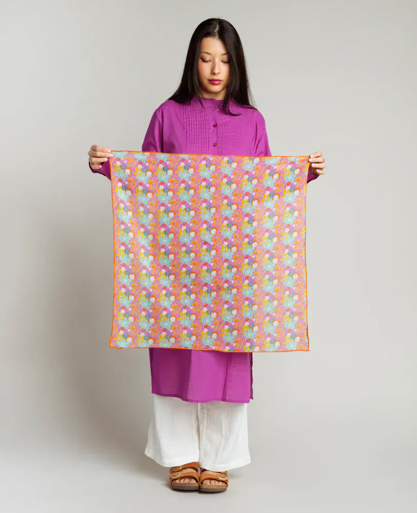 Lucie Square Cotton Scarf 65x65cm Mackintosh Purple