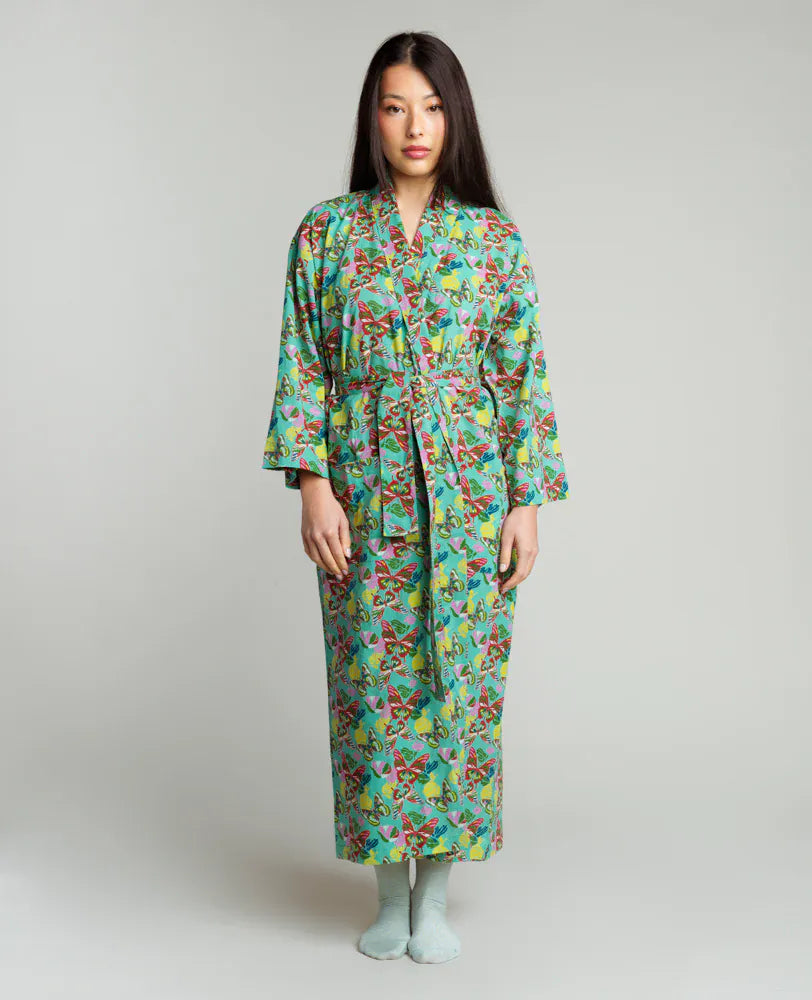 Long Cotton Dressing Gown, Holy Bisquay | toot garook Long Cotton Dressing Gown, Holy Bisquay | toot garook