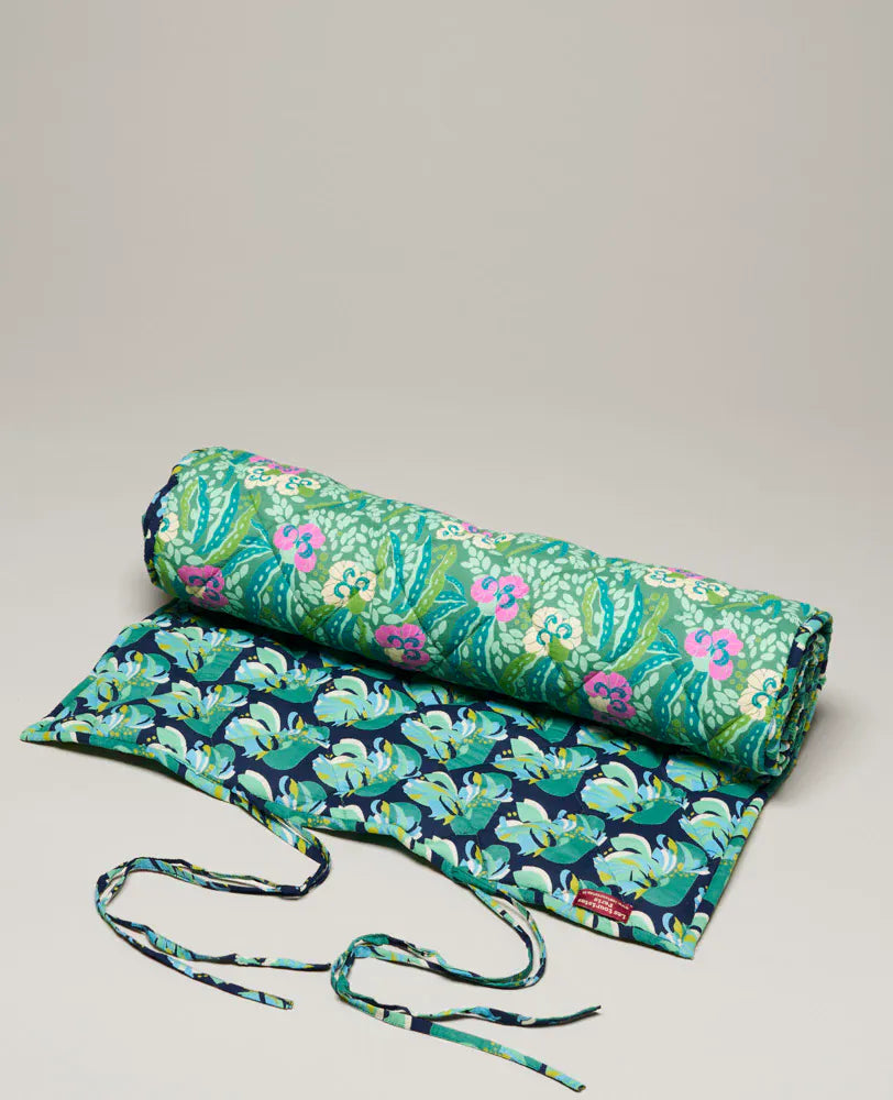 Reversible Padded Quilted Leisure Mat, Allegria Green/Split Navy