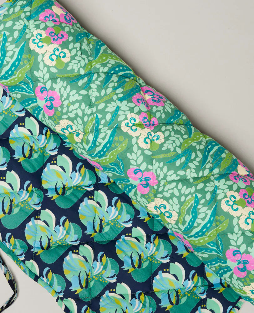 Reversible Padded Quilted Leisure Mat, Allegria Green/Split Navy