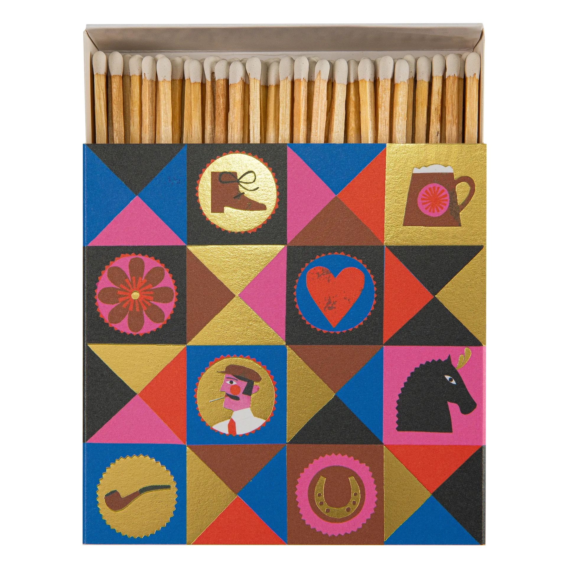 Square Luxury Match Box Colourful Gentleman