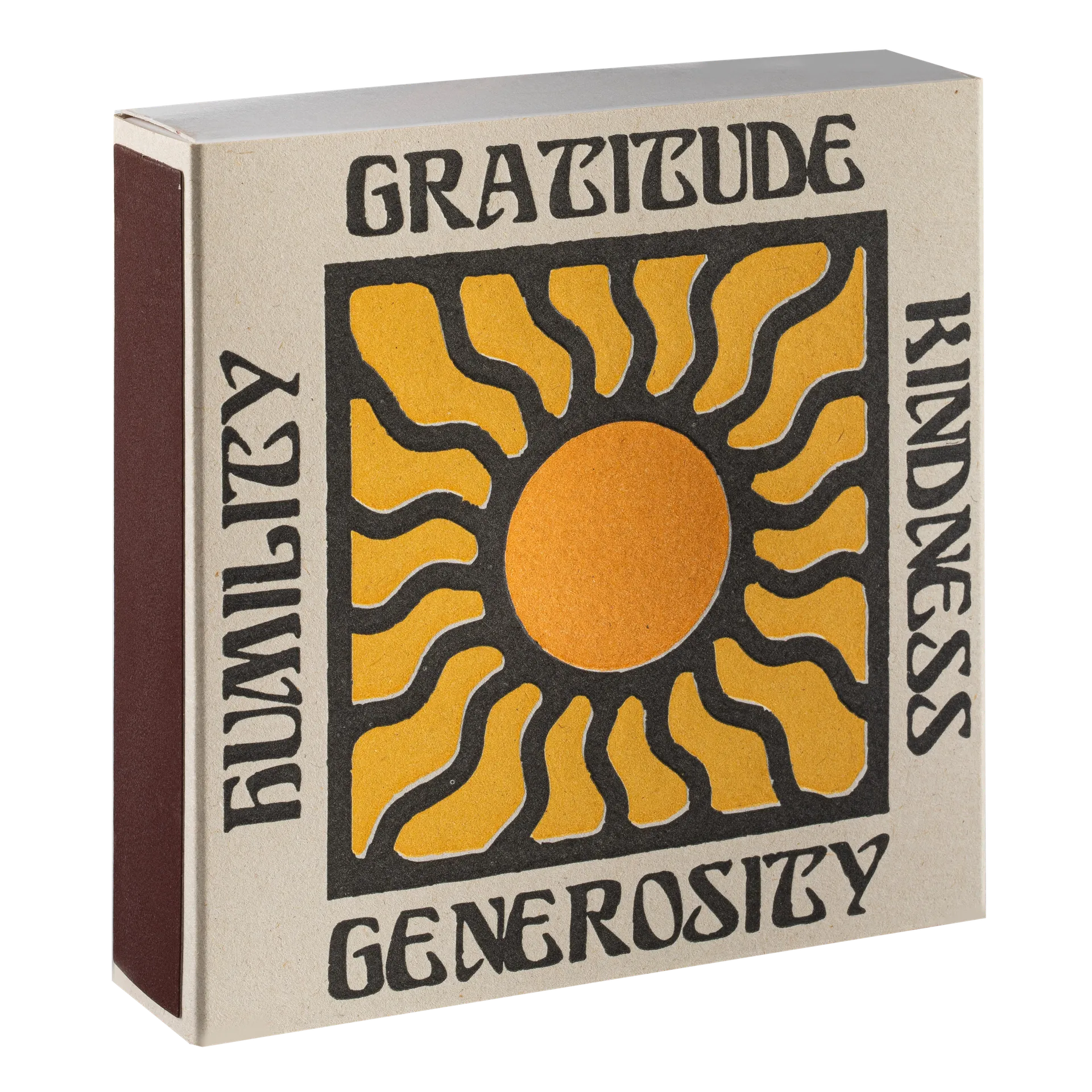 Square Luxury Match Box Gratitude and Kindness