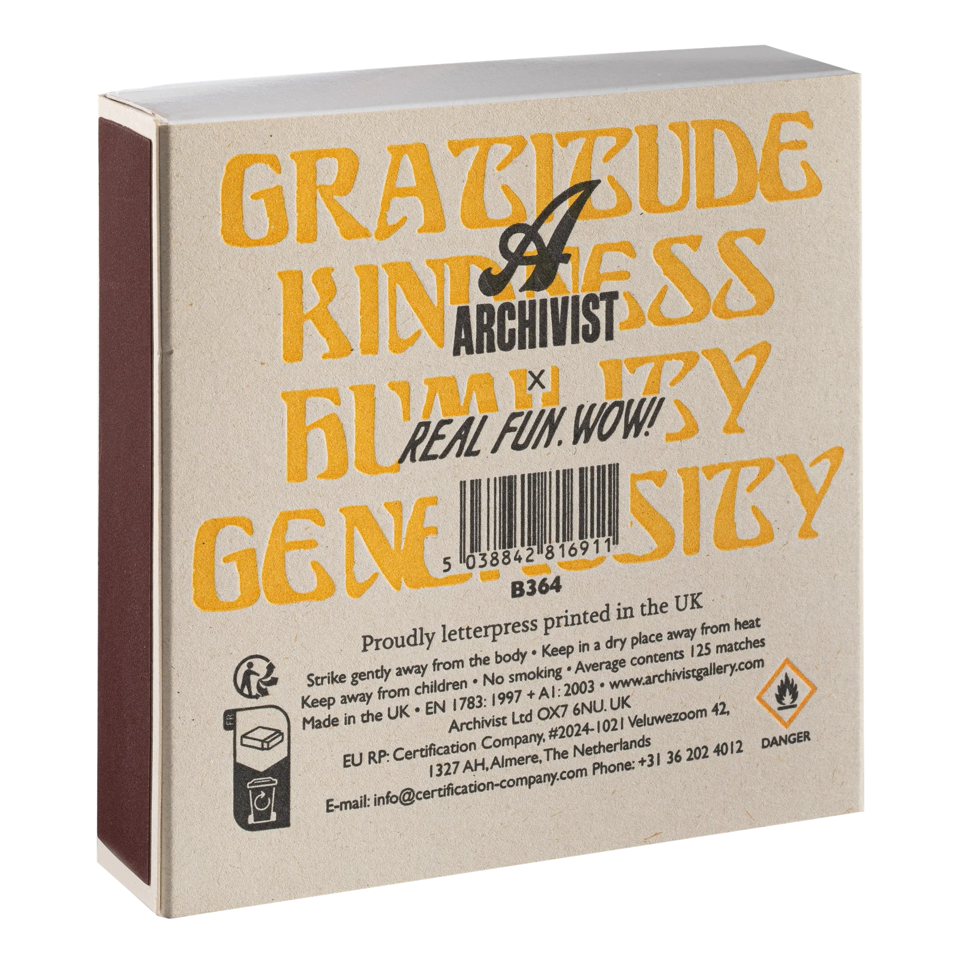 Square Luxury Match Box Gratitude and Kindness