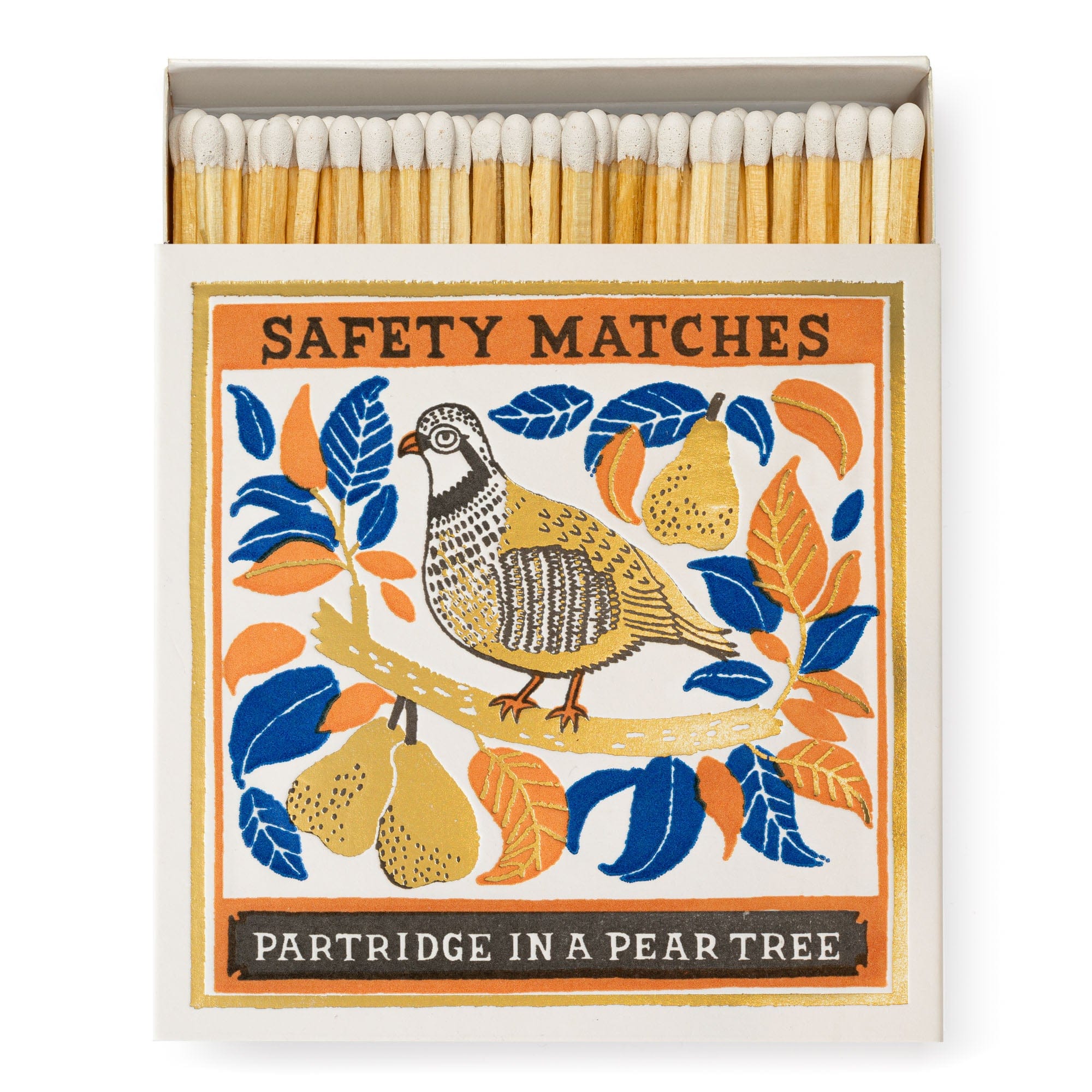 Square Luxury Match Box Partridge in a Pear Tree