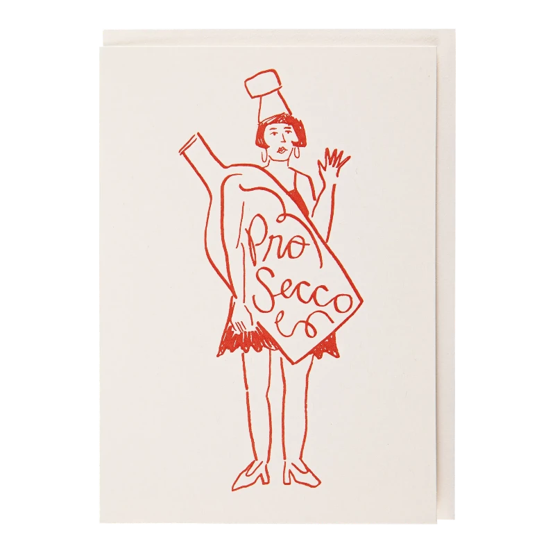 Letterpress Card Miss Prosecco