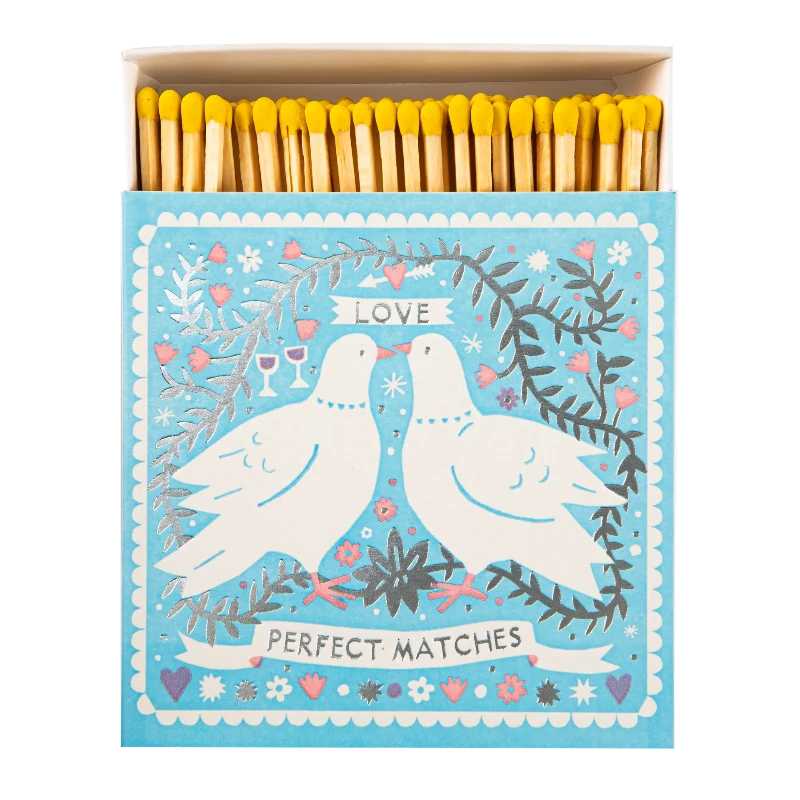 Square Luxury Match Box Doves Perfect Matches