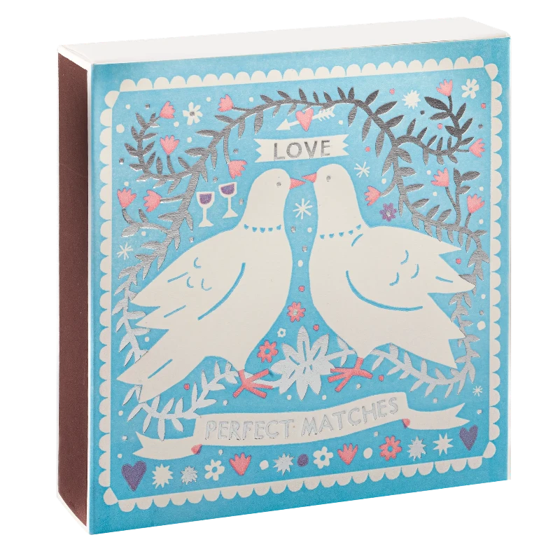 Square Luxury Match Box Doves Perfect Matches
